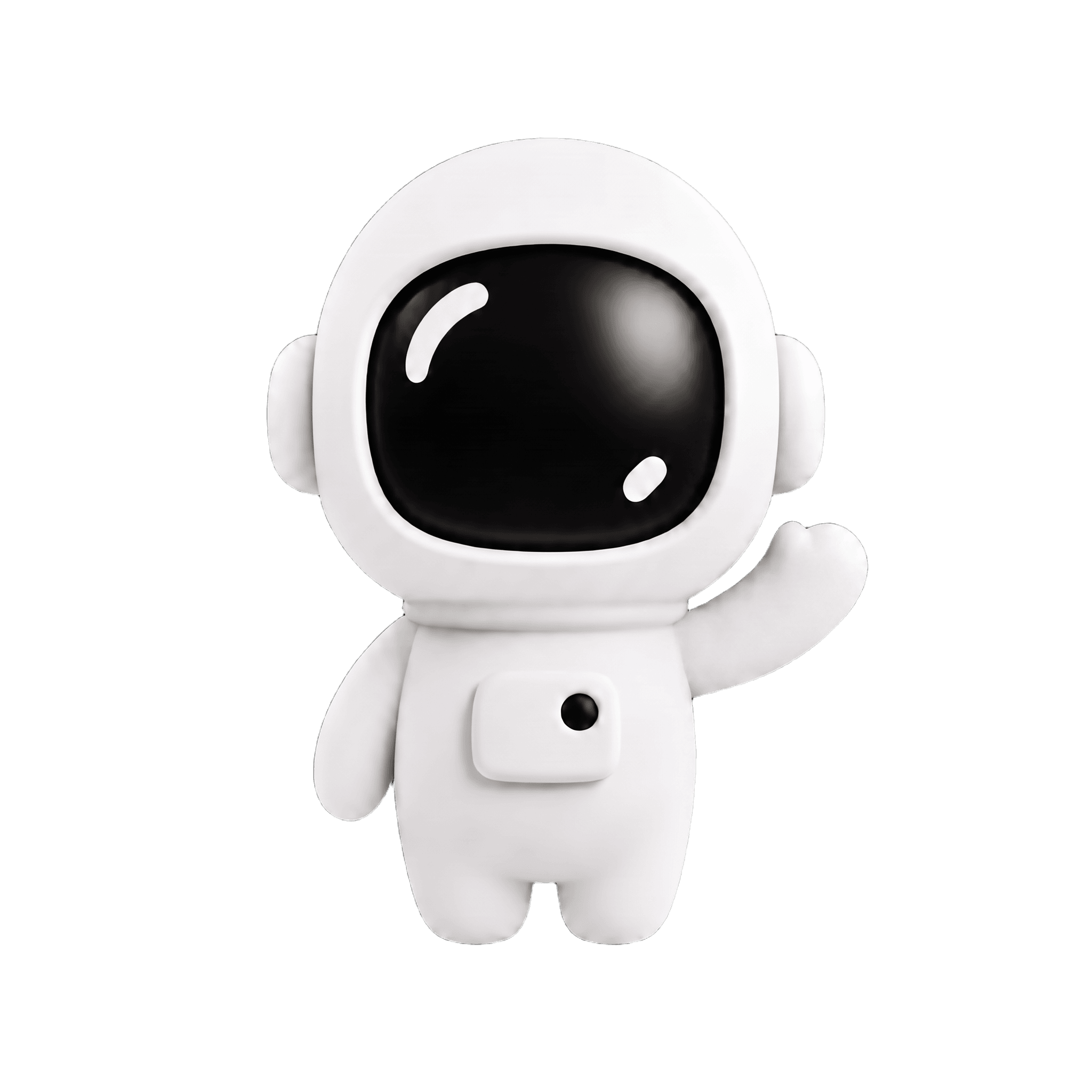 Milo the astronaut waving hello